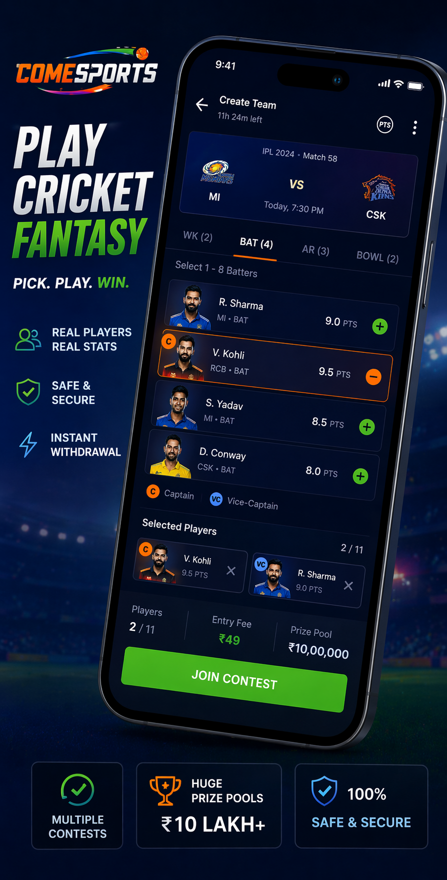 Cricket App Hub cricket fantasy visual