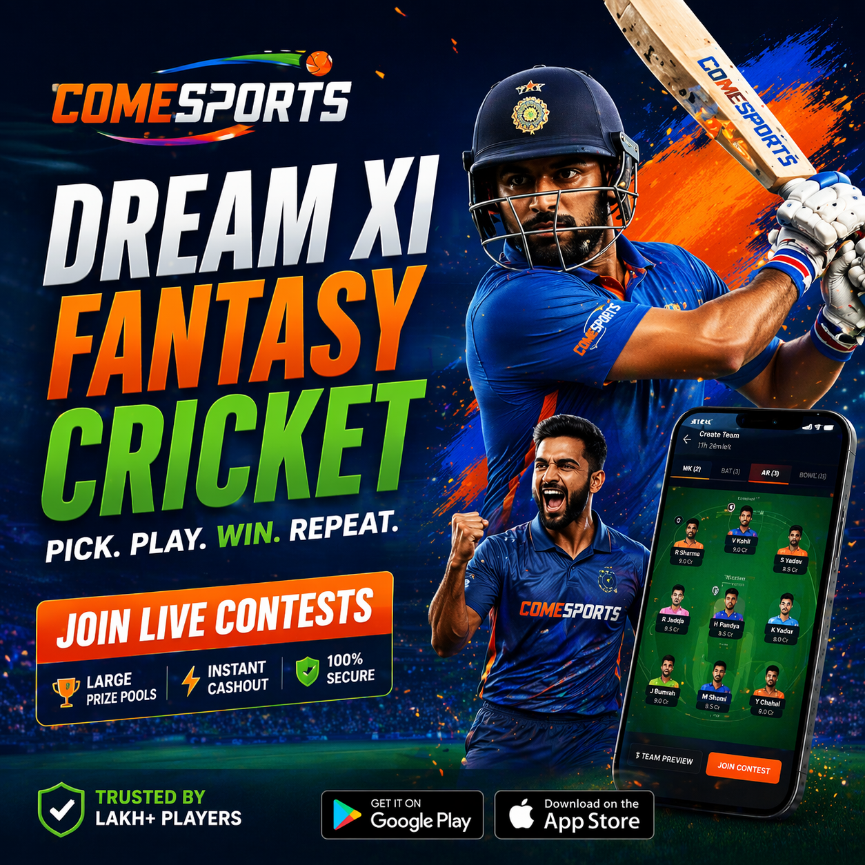 Cricket App Hub fantasy sports main visual
